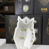 lámpara de pared con impresión 3D de resina búho