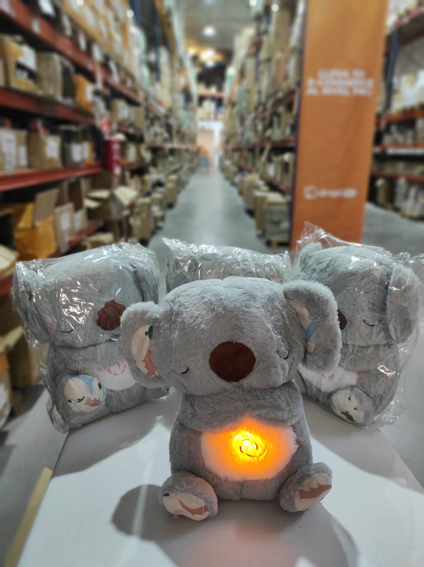 Peluche relajante para bebé que simula respiración (Koala gris)