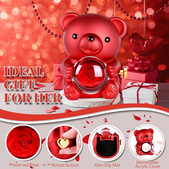 Regalo osito rosa eterna rojo