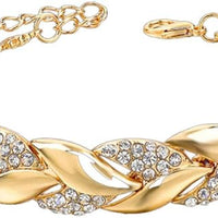 Pulsera elegante de hojas doradas